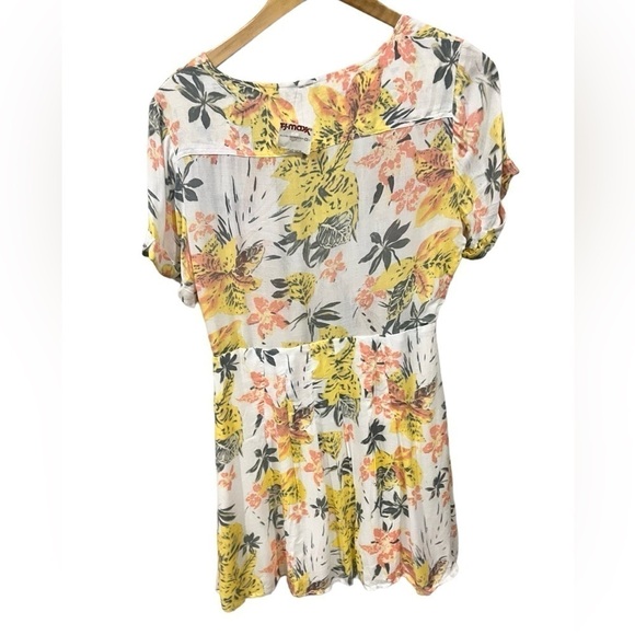 NWOT Free People Part Time Lover Mini Dress Floral Print Knot Closure Pleated 10 - Picture 6 of 9
